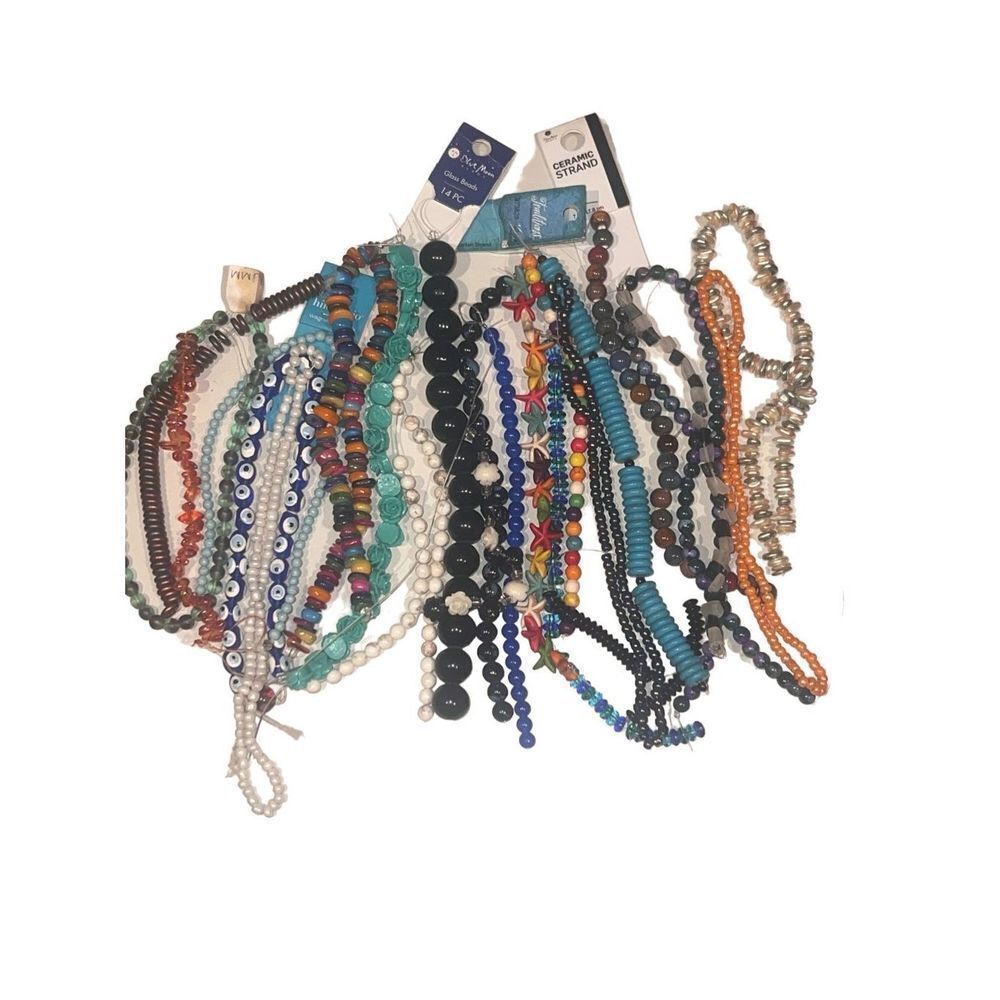 New/NWT 28 Strands of Various Colors Shapes and Size DIY Artisan Beads